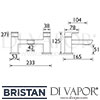 Bristan Cobalt Bath Filler Dimensions